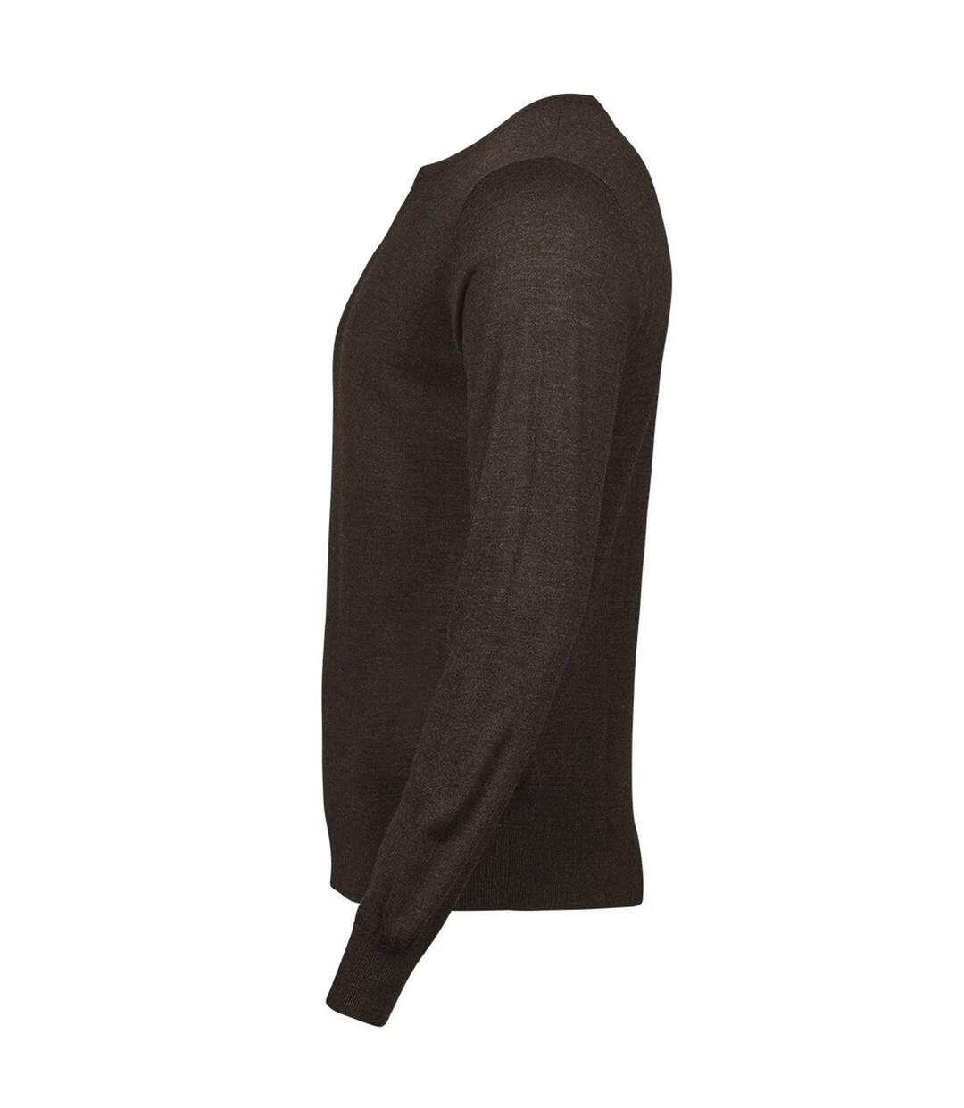 Mens Merino Blend Crew Neck Sweatshirt Mocha Tee Jays-4