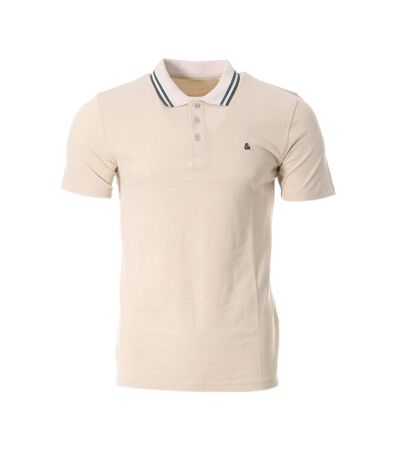 Polo beige/vert homme jack & jones paulos play - l
