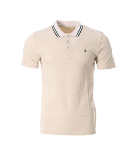 Polo beige/vert homme jack & jones paulos play - l