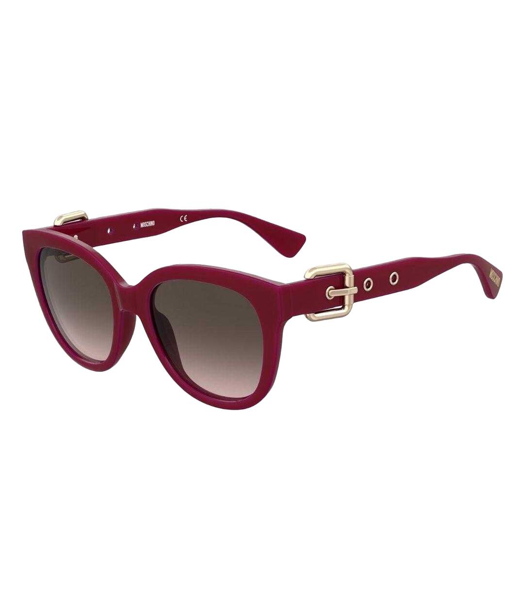Lunettes De Soleil Motif/style Boucle Femme Taille Unique Rouge Marron Moschino-1