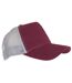 Beechfield Mens Half Mesh Trucker Cap / Headwear (Pack of 2) (Burgundy/ Light Grey) - UTRW6695