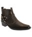 US Brass Mens Eastwood Cowboy Ankle Boots (Dark Brown) - UTDF103-2