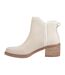 Womens/ladies Hailey Leather Ankle Boots Beige Toms-3