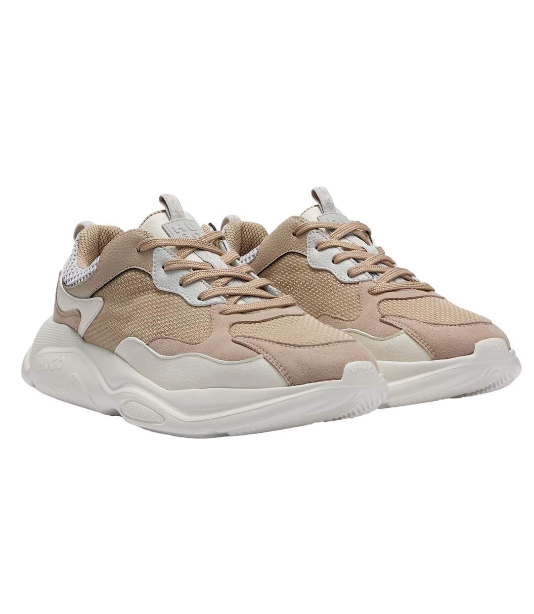 Mens Leon Mesh Trainers Medium Beige Hugo-4