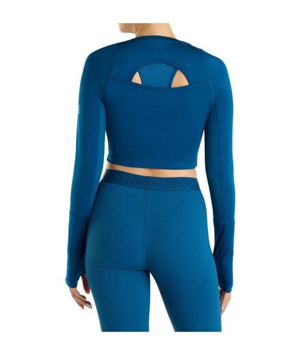 Womens/ladies pro long-sleeved training crop top poseidon Umbro