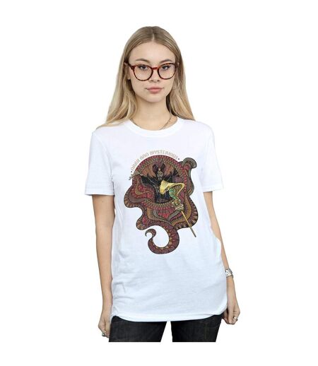 Disney Femmes/Ladies Aladdin Movie Jafar Dark And Mysterious Coton Boyfriend T-Shirt (Blanc) - UTBI8137