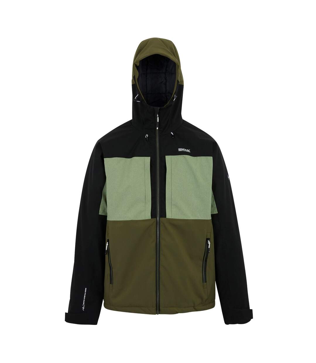 Veste Imperméable Maland Homme Kaki Noir Vert Kaki Foncé Regatta-2