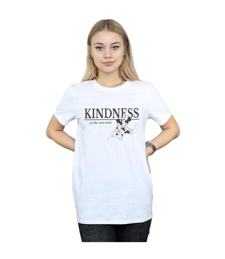 Disney Womens/Ladies Minnie Mouse Kindness Is Rich Cotton Boyfriend T-Shirt (Blanc) - UTBI38109