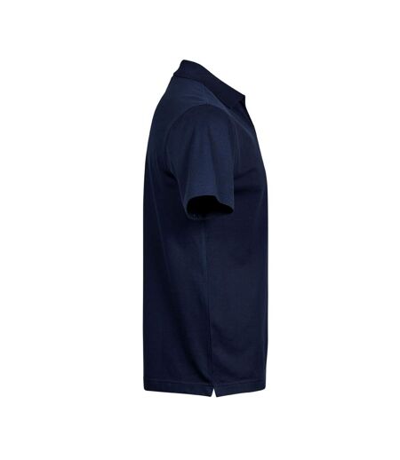 Mens Luxury Stretch V Neck Polo Shirt Navy Tee Jays