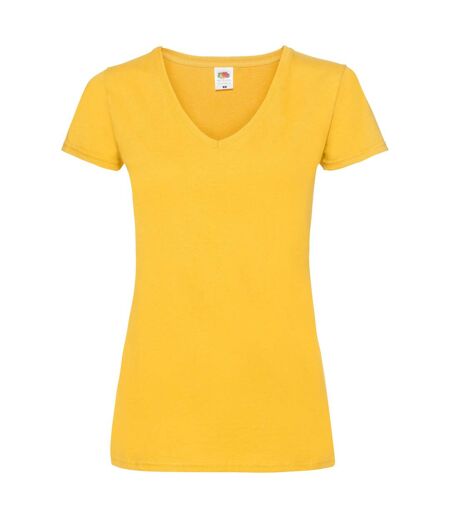 Fruit of the Loom Womens/Ladies V Neck Lady Fit T-Shirt (Sunflower) - UTPC5765