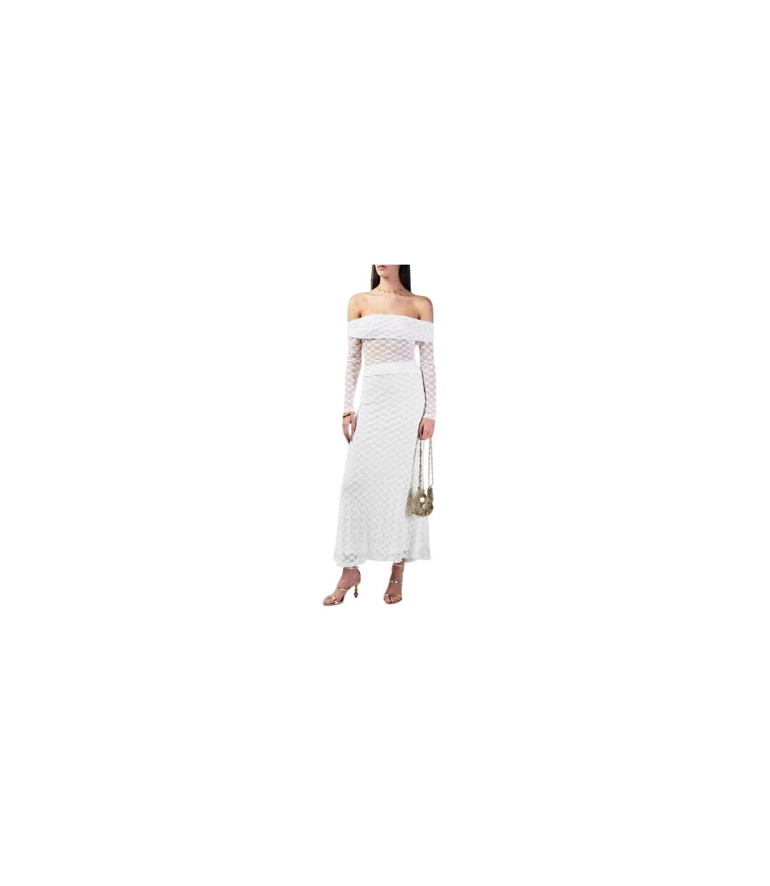 Haut À Épaules Dénudées Motif/style Lacets Femme Blanc Bardot-1