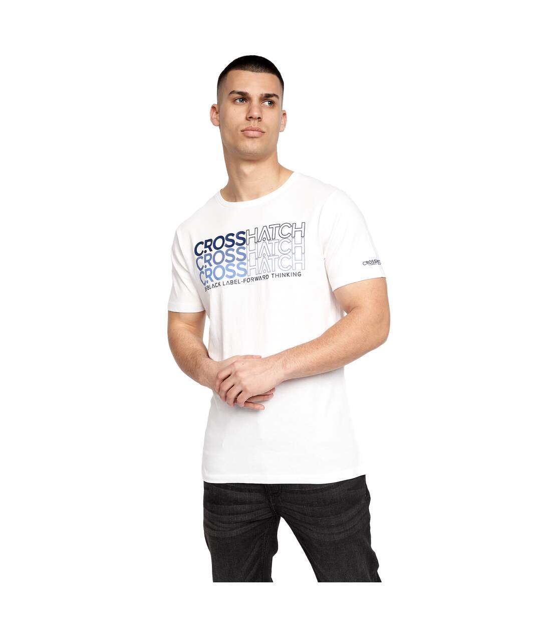 Pack of 2  Mens arnio t-shirt  black/white Crosshatch-4