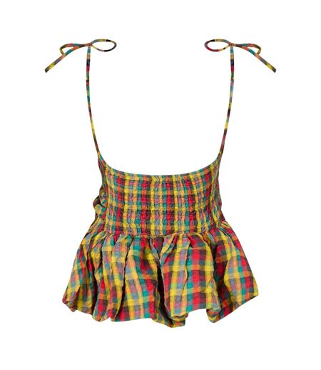 Débardeur Motif/style Motif Écossais Sabrina Femme Rouge Vert AmyLynn