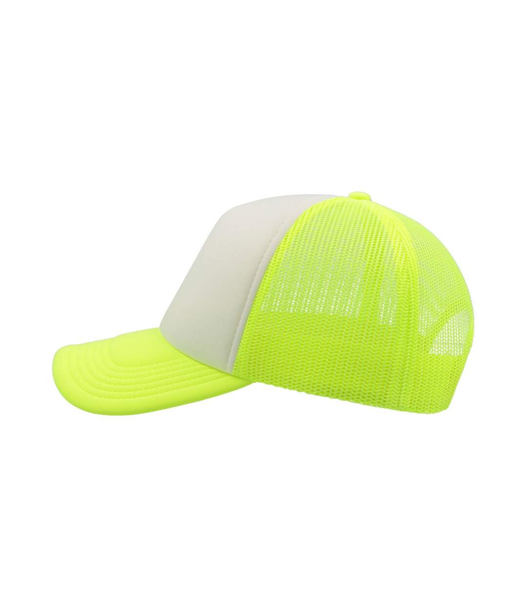 Casquette style trucker rapper mixte jaune fluo / blanc Atlantis-3