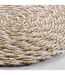 Set de Table Rond en Paille Nala 38cm Naturel & Blanc-2