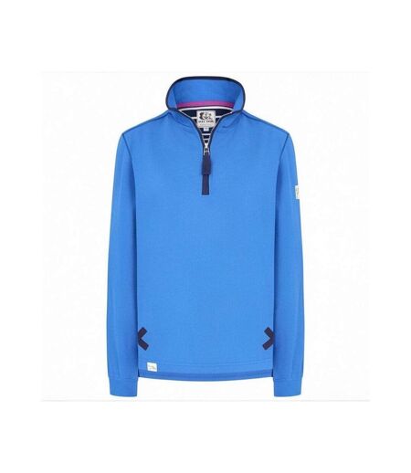 Womens/ladies Soft Touch Quarter Zip Sweatshirt Blue Lazy Jacks