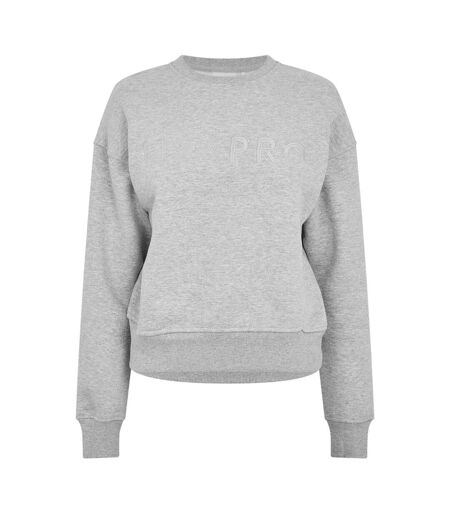 Womens/ladies Classic Sweatshirt Grey Marl USA Pro