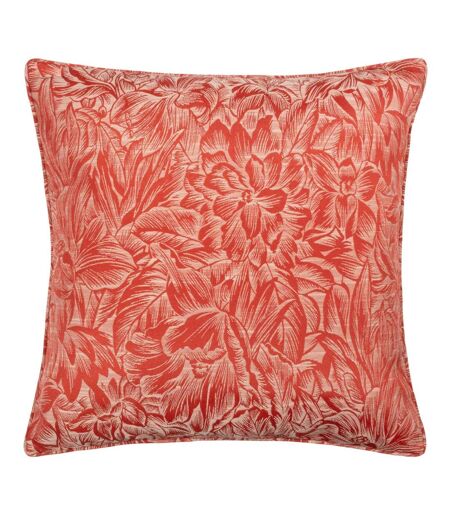 Nature grantley jacquard piped cushion cover 50cm x 50cm brick Wylder