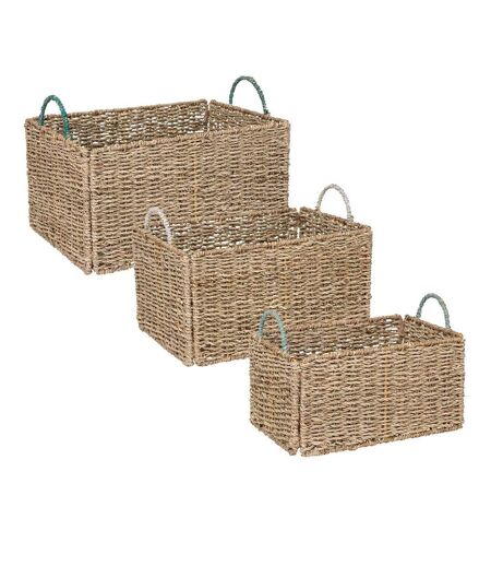 Lot de 3 Caisses Cagettes Déco Palm 38cm Beige