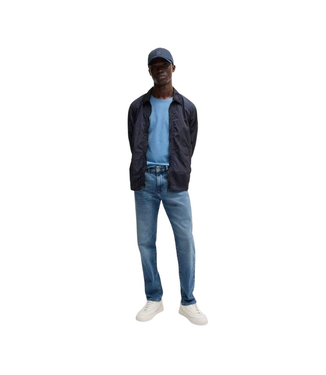 Mens Leejay 1 Plain Lightweight Casual Jacket Dark Blue Boss-4