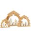 Crèche Sapin en Bois Ajourée 27cm Blanc & Naturel-2