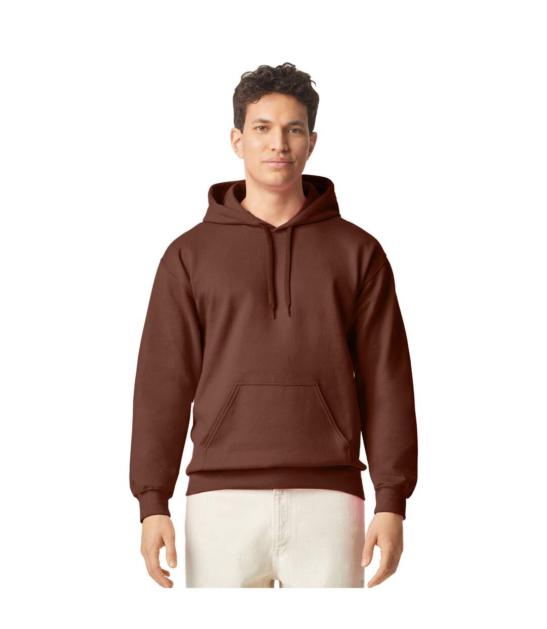 Sweat à capuche homme cacao Gildan-1