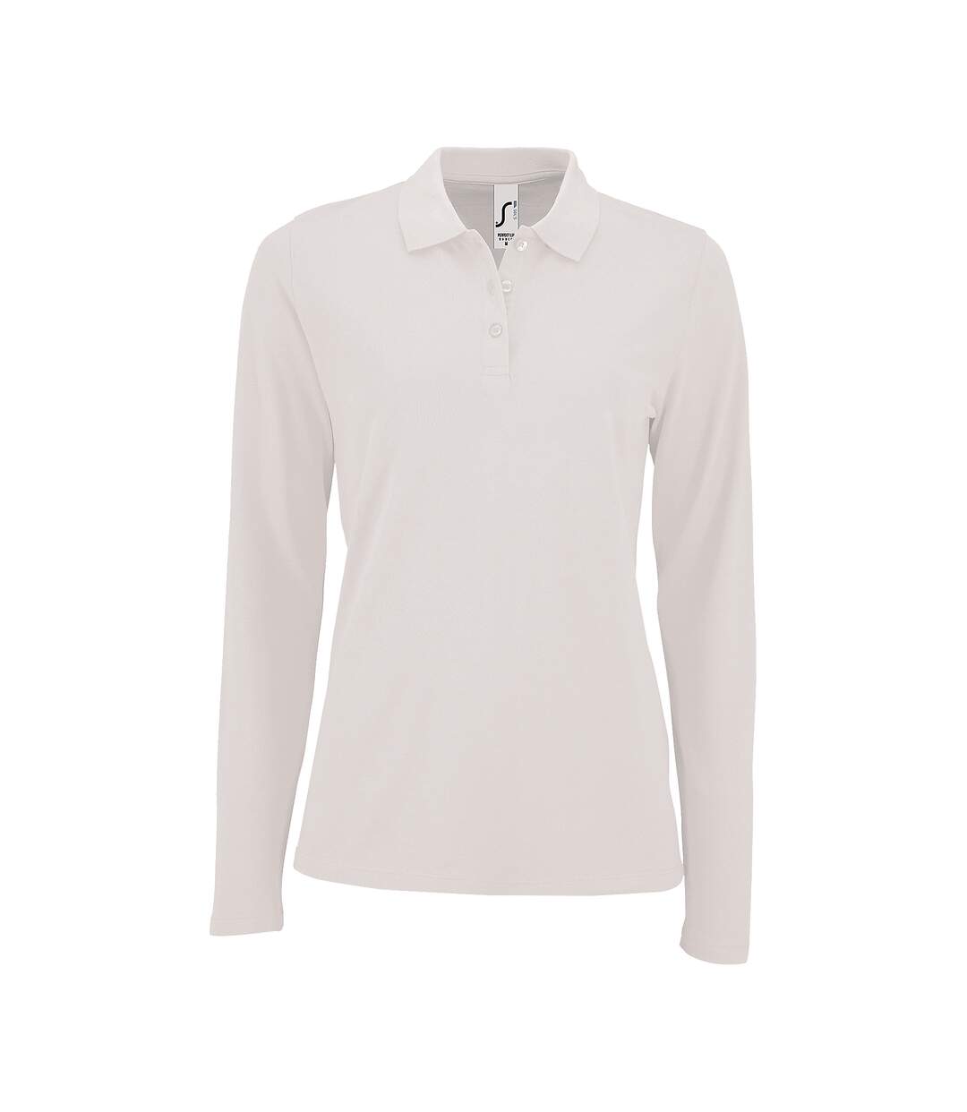 Polo manches longues perfect femme blanc SOLS-1