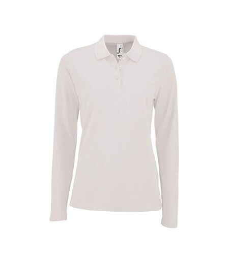 Polo manches longues perfect femme blanc SOLS