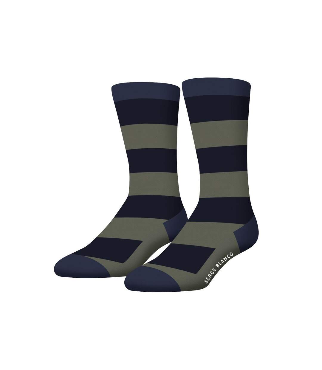 Lot de 6 paires de chaussettes de ville homme rayées modèle A Serge Blanco-4