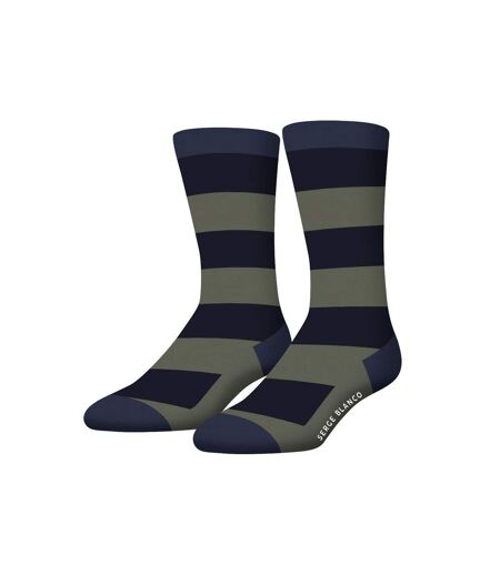 Lot de 6 paires de chaussettes de ville homme rayées modèle A Serge Blanco