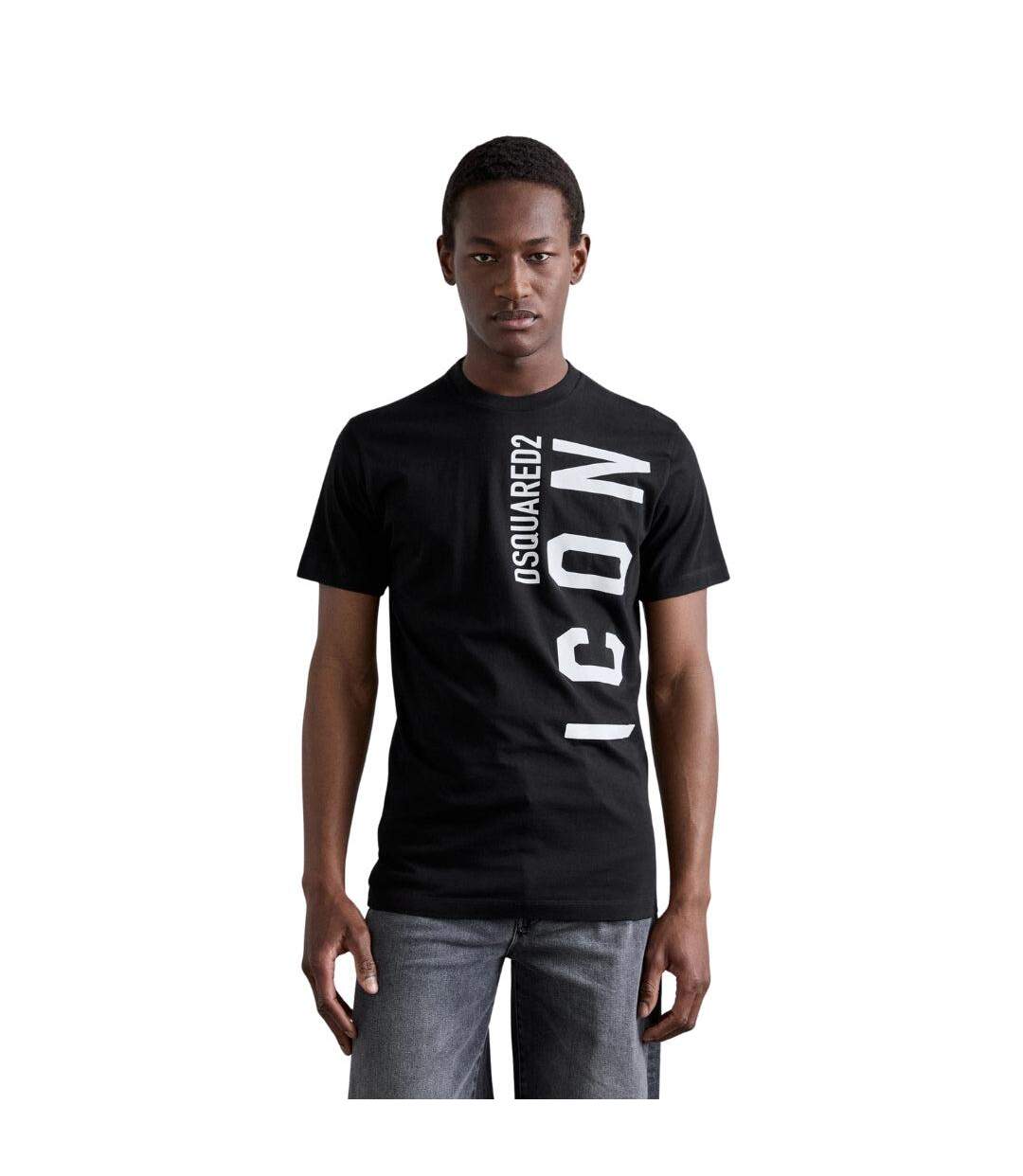 Unisex Adult Large Icon Relaxed Fit T-shirt Black White DSquared2-2