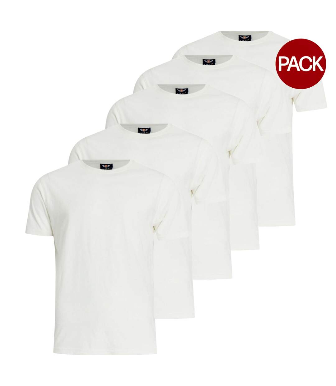 Pack of 5  Mens dovar t-shirt  white Kandor-1