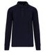 Sweat col polo manches longues - Homme - WK4000 - bleu marine