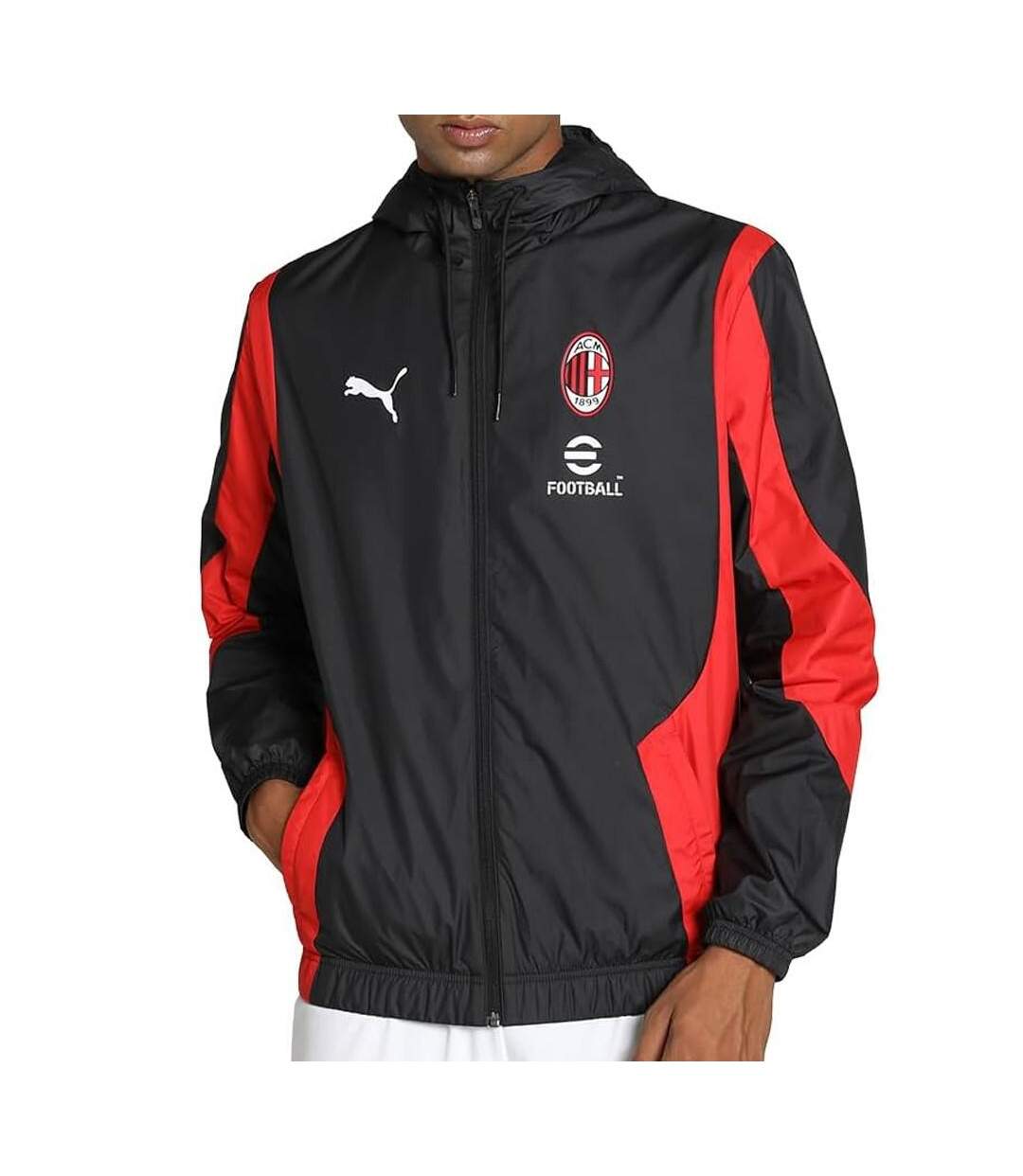 AC MILAN Veste D'avant Match Noir/Rouge Homme Puma 23/24 - L-1