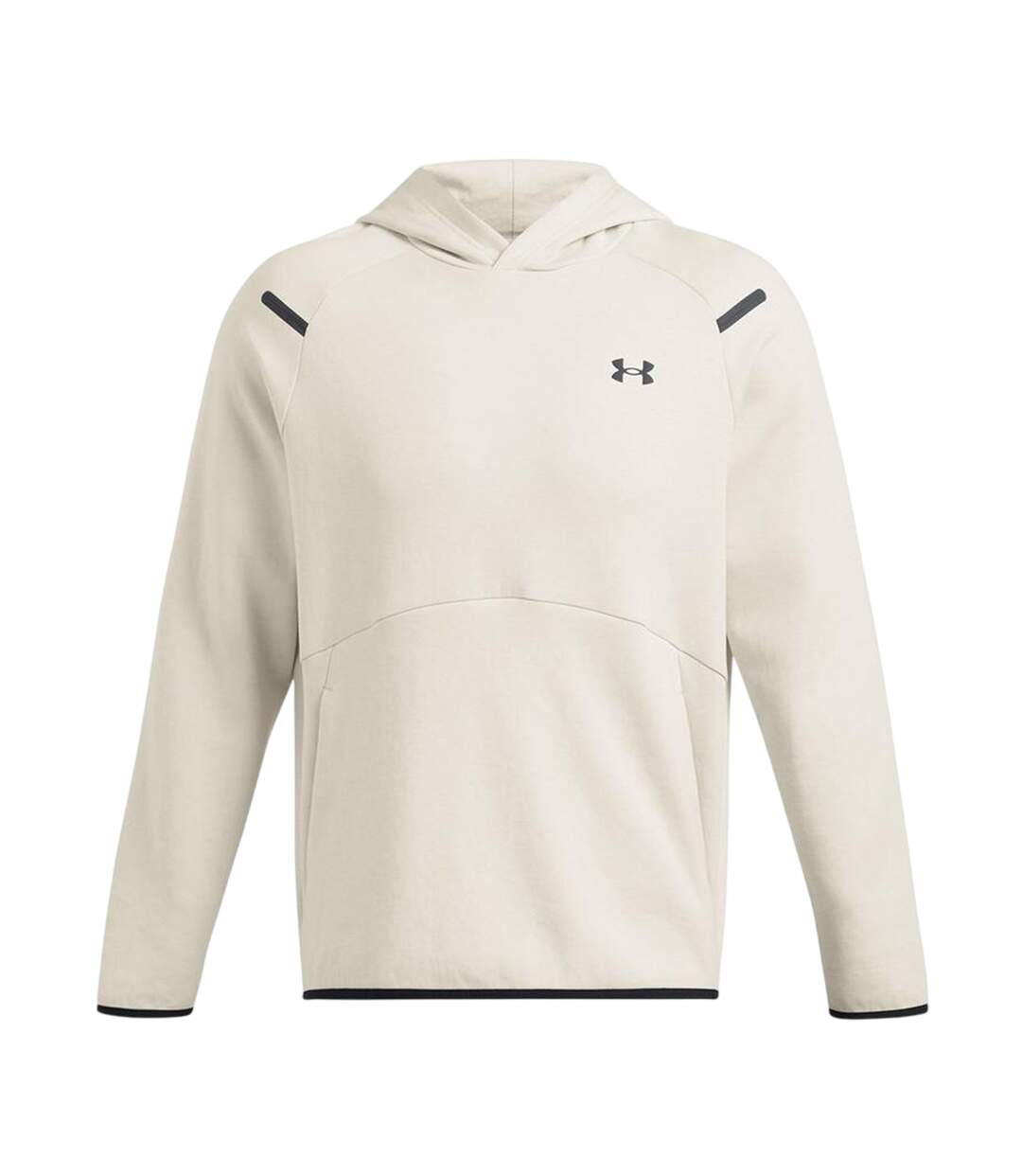 Mens Essential Fleece Raglan Hoodie White Black Under Armour-2