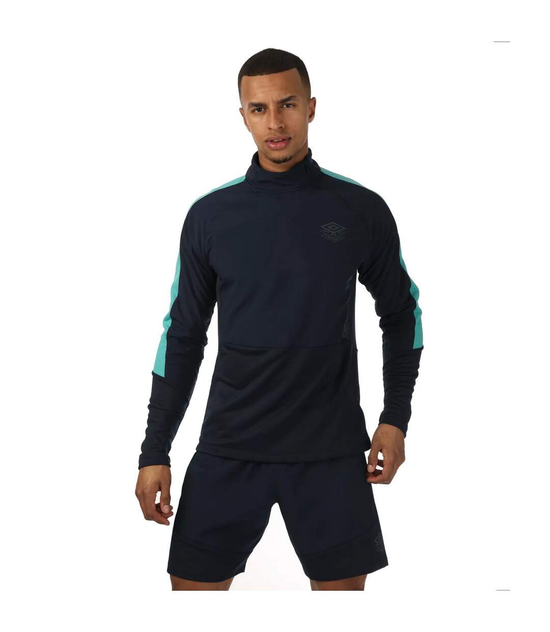 Mens Pro Training Hybrid Drill Top Navy Umbro-2