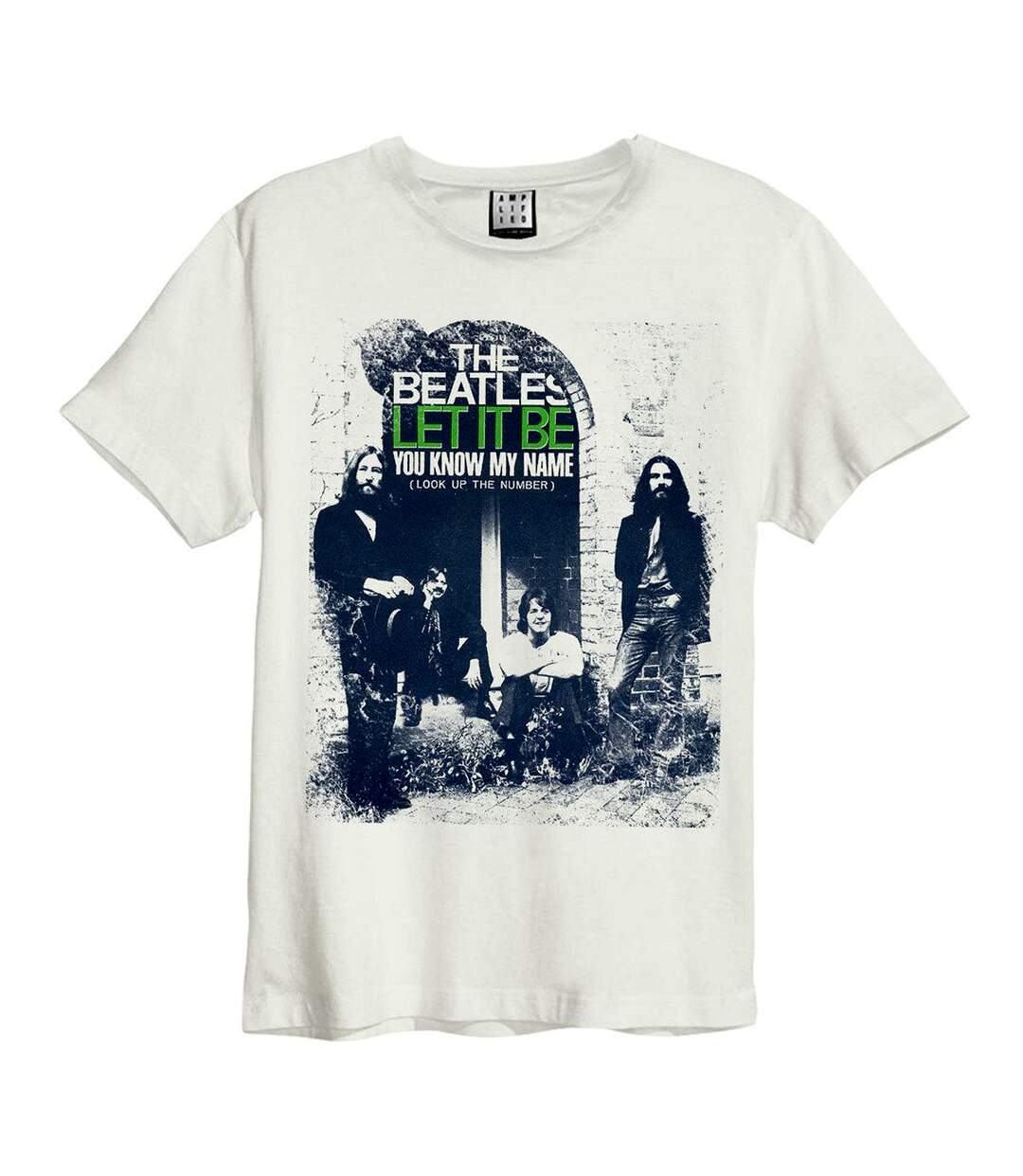 Unisex Adult You Know My Name The Beatles T-shirt Vintage White Amplified-1