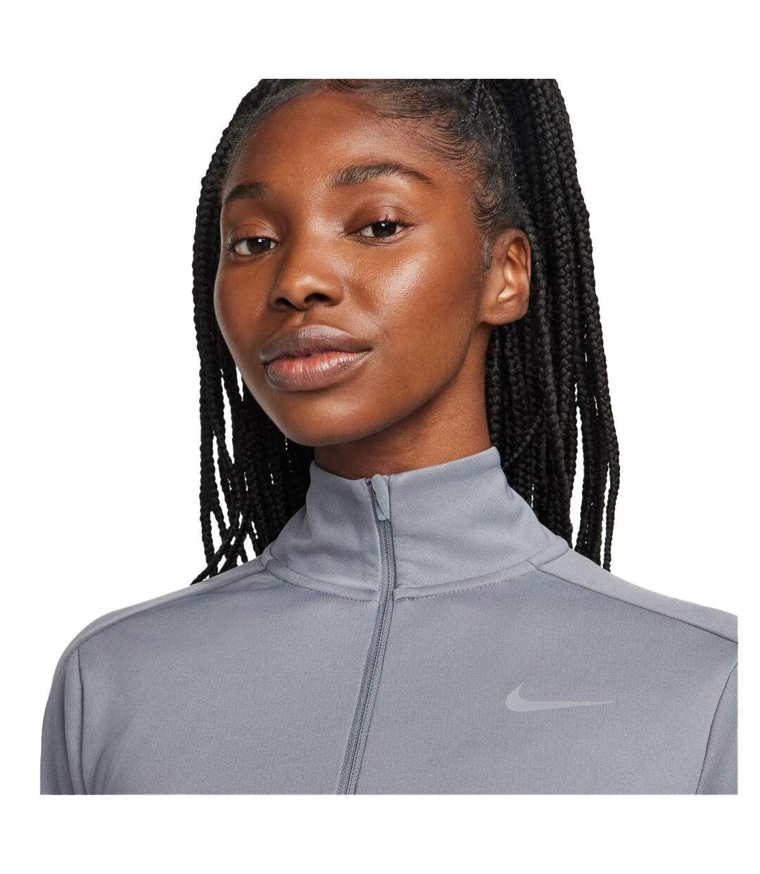 Haut Manches Longues Course À Pied Motif/style Swoosh Femme Gris Nike-4