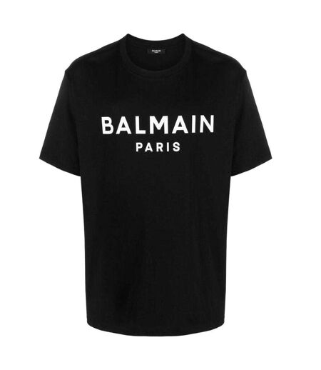 Unisex Adult Paris Logo Branded T-shirt Black Balmain