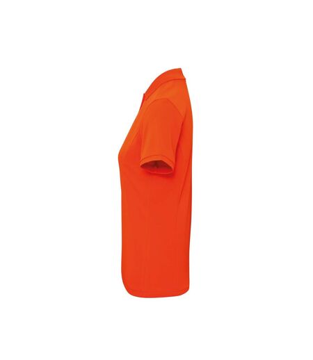 Womens/ladies coolchecker plus piqu polo with coolplus orange Premier