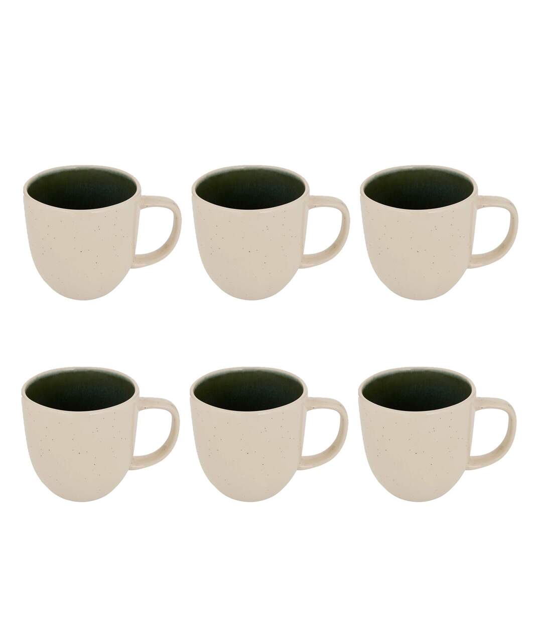 Lot de 6 Mugs en Faïence Wonja 44cl Vert-1