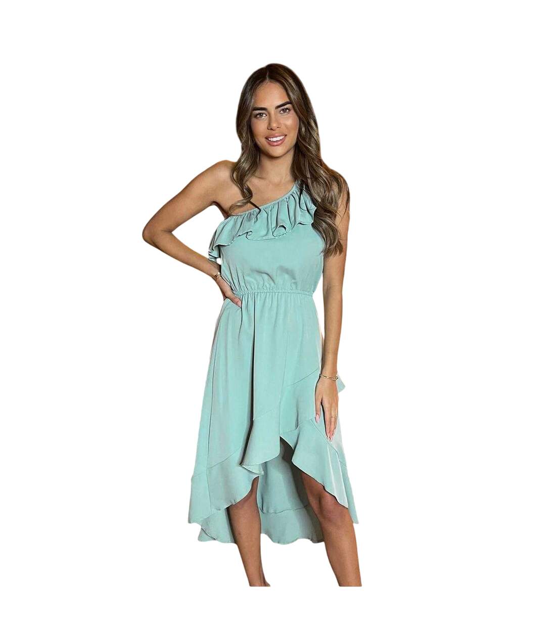 Robe 1 Épaule Femme Œuf Bleu AX Paris-3