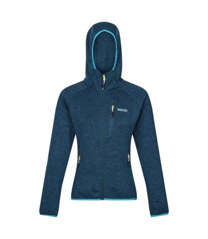 Womens/ladies newhill marl hooded fleece jacket moroccan blue/tahoe blue Regatta