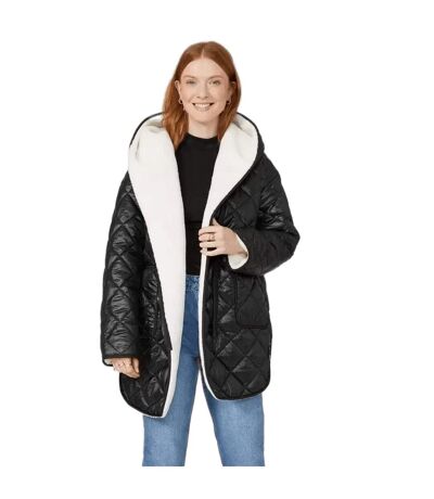 Maine Womens/Ladies Quilted Padded Reversible Coat (Black)