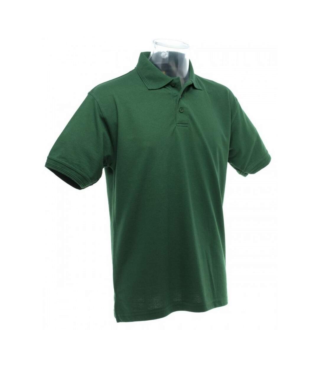 Polo épais à manches courtes homme vert bouteille UCC-2