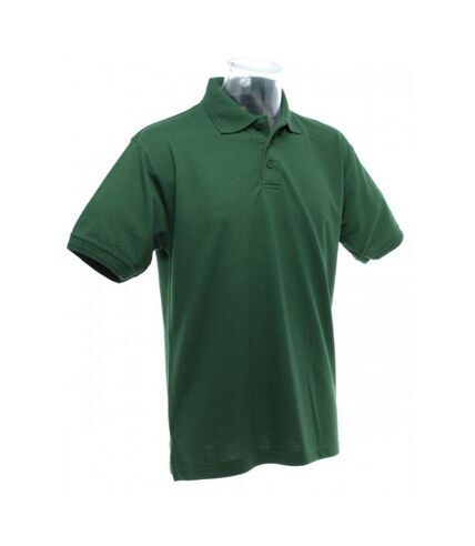 UCC 50/50 Mens Heavyweight Plain Pique Short Sleeve Polo Shirt (Bottle Green) - UTBC1195