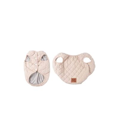 Veste Matelassée pour Chien Doublé Polaire 40cm Écru
