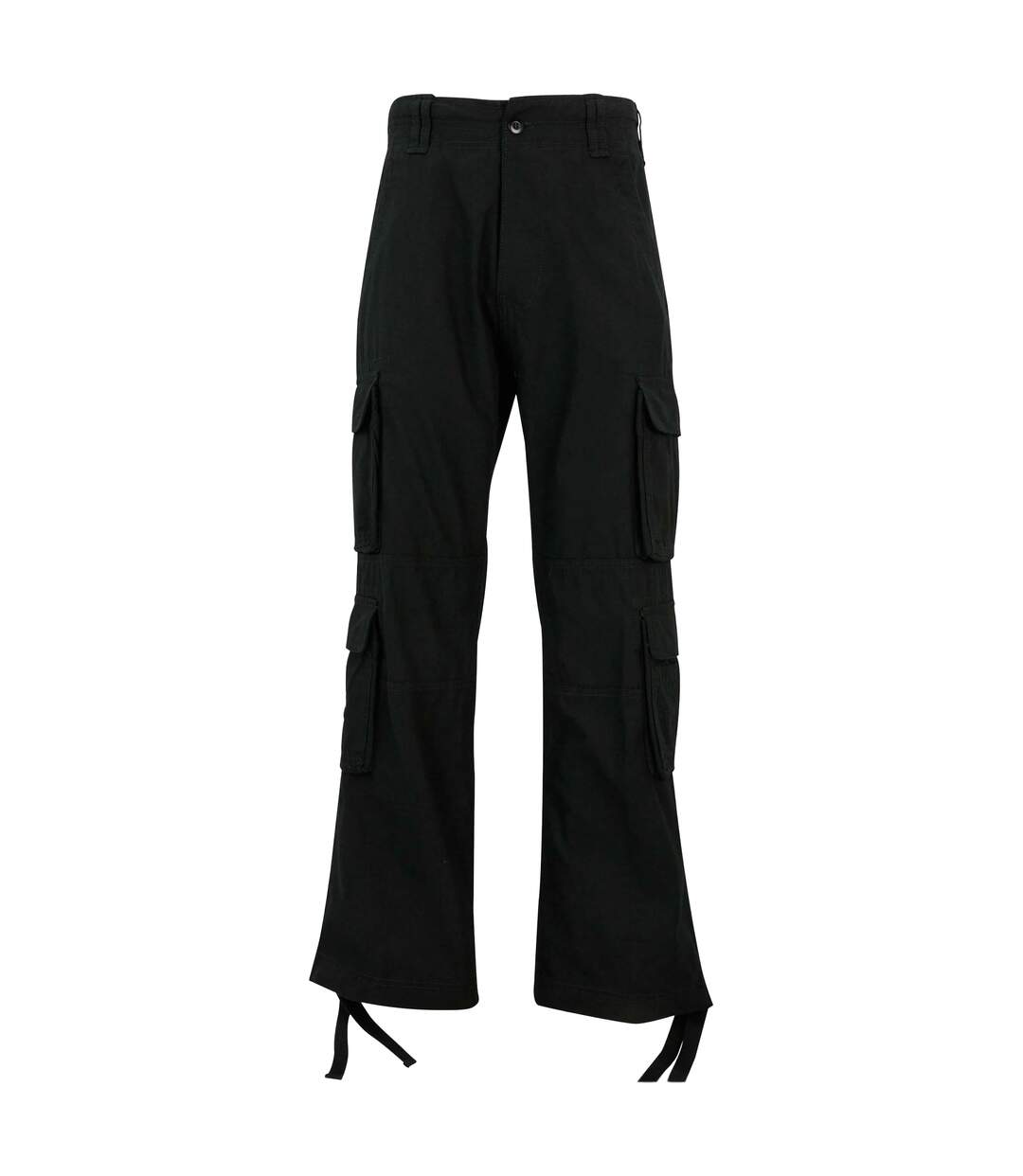 Mens Logo Pocket Cargo Trousers Black Lost Youth-2