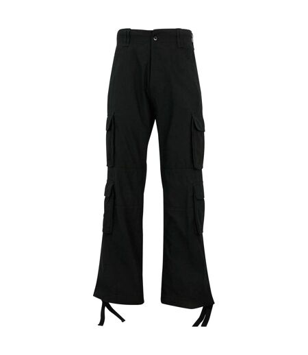 Mens Logo Pocket Cargo Trousers Black Lost Youth