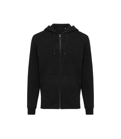 Unisex adult abisko recycled cotton full zip hoodie black Iqoniq